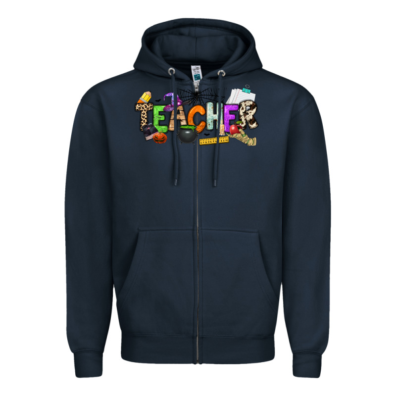 Halloween Teacher Zipper Hoodie by NancyCooperArtShop | Teevron