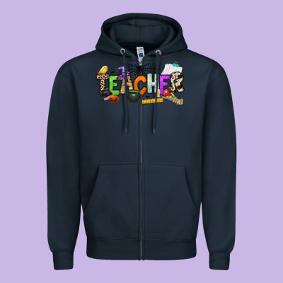 Halloween Teacher Zipper Hoodie Designed By Nancycooperartshop