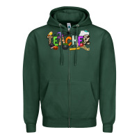 Sports Green halloween teacher Zipper Hoodie - NancyCooperArtShop