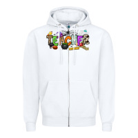 White halloween teacher Zipper Hoodie - NancyCooperArtShop