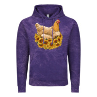 Cloud Purple chicken with sunflowers Vintage Hoodie - RanaPortraitStore