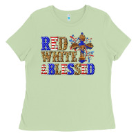 Matcha red white and blessed Ladies Tee - texasbilliewilder
