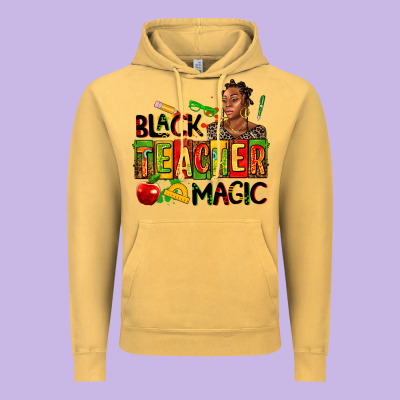 Black Teacher  Magic Vintage Hoodie Designed By Adodesignshop