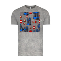 Cloud Rock scissor lift seamless pattern Vintage Tee - BundleAndBundleShop