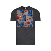 Vintage Black scissor lift seamless pattern Vintage Tee - BundleAndBundleShop