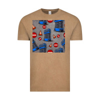 Vintage Coffee scissor lift seamless pattern Vintage Tee - BundleAndBundleShop