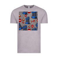 Vintage Zinc scissor lift seamless pattern Vintage Tee - BundleAndBundleShop