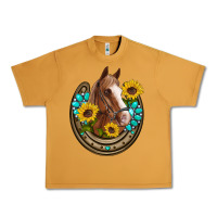 Peanut Butter western horseshoe horse sunflowers gemstone Urban Heavy Tee - Artiststas