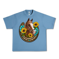 Pebble Blue western horseshoe horse sunflowers gemstone Urban Heavy Tee - Artiststas