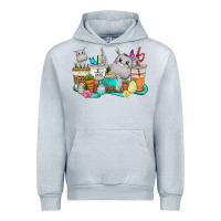 Heather Grey Easter Hippopotamus coffee cups Easter Day Urban Hoodie - CowGirlArtShop