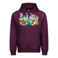 Mauve Wine Easter Hippopotamus coffee cups Easter Day Urban Hoodie - CowGirlArtShop