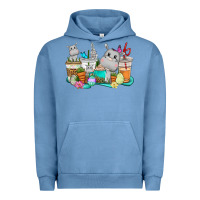 Pigment Pebble Blue Easter Hippopotamus coffee cups Easter Day Urban Hoodie - CowGirlArtShop