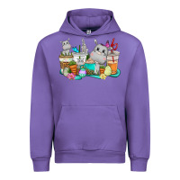Tulip Easter Hippopotamus coffee cups Easter Day Urban Hoodie - CowGirlArtShop