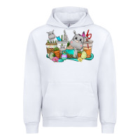 White Easter Hippopotamus coffee cups Easter Day Urban Hoodie - CowGirlArtShop
