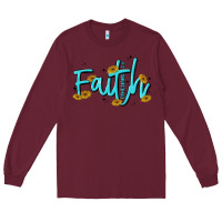 Burgundy faith Long Sleeve Tee - MaliasSmallBusiness