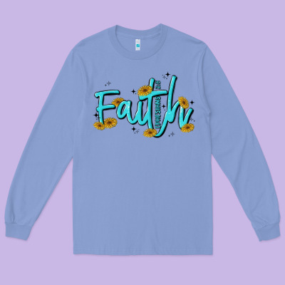 Faith Long Sleeve Tee Designed By Maliassmallbusiness