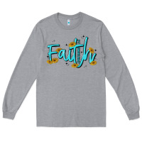 Heather Grey faith Long Sleeve Tee - MaliasSmallBusiness