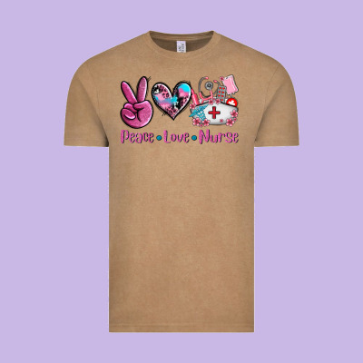 Peace Love Nurse Vintage Tee Designed By Adodesignshop