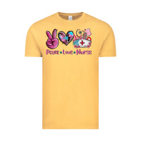 Vintage Mustard peace love nurse Vintage Tee - AdoDesignShop