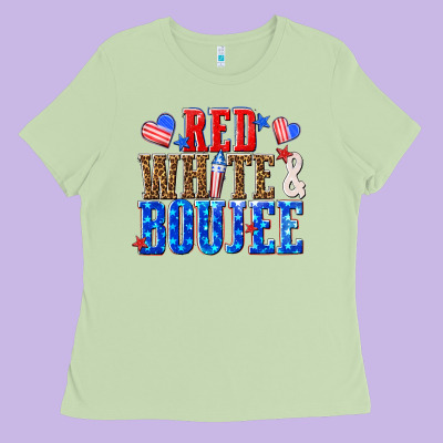 Red White And Boujee Billie Wilder Ladies Tee Designed By Texasbilliewilder