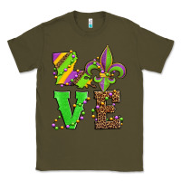 Army Green love mardi gras Classic Tee - Jasminsmagicworld