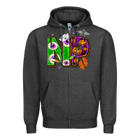 Charcoal Heather halloween np nurse practitioner Zipper Hoodie - NancyCooperArtShop