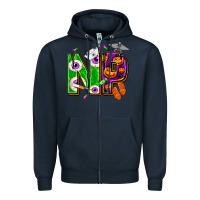 Navy halloween np nurse practitioner Zipper Hoodie - NancyCooperArtShop
