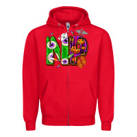 Red halloween np nurse practitioner Zipper Hoodie - NancyCooperArtShop