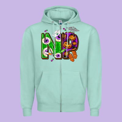 Halloween Np Nurse Practitioner Zipper Hoodie Designed By Nancycooperartshop