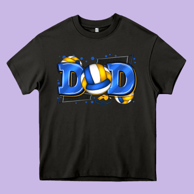 Dad Volleyball Heavy Core Tee Designed By Zillion Design Studio