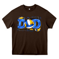 Chocolate Brown dad volleyball Heavy Core Tee - Zillion Design Studio