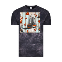 Cloud Black forklift seamless pattern Vintage Tee - BundleAndBundleShop