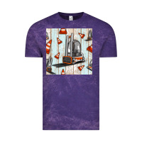 Cloud Purple forklift seamless pattern Vintage Tee - BundleAndBundleShop