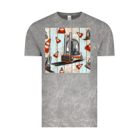 Cloud Rock forklift seamless pattern Vintage Tee - BundleAndBundleShop