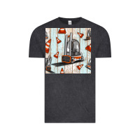 Vintage Black forklift seamless pattern Vintage Tee - BundleAndBundleShop