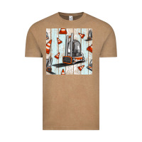 Vintage Coffee forklift seamless pattern Vintage Tee - BundleAndBundleShop