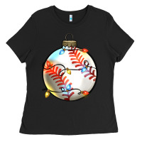 Black christmas baseball Ladies Tee - Zillion Design Studio