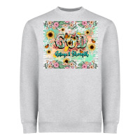 Heather Grey god is my refugee and strength Heavyweight Sweatshirt - NancyCooperArtShop