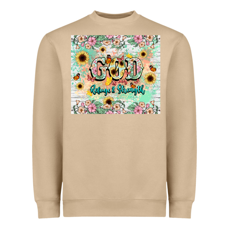 God Is My Refugee And Strength Heavyweight Sweatshirt by NancyCooperArtShop | Teevron
