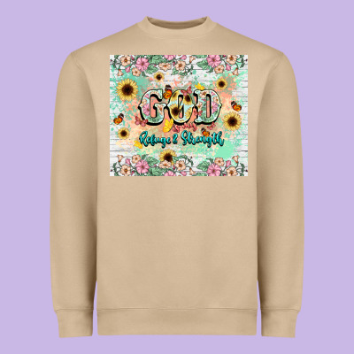 God Is My Refugee And Strength Heavyweight Sweatshirt Designed By Nancycooperartshop