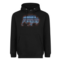 Black Bison Silhouette Blue Aztec Heavyweight Hoodie - Bettercallsaul