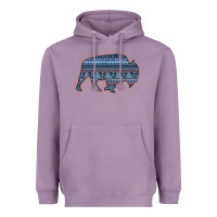 Lavender Bison Silhouette Blue Aztec Heavyweight Hoodie - Bettercallsaul