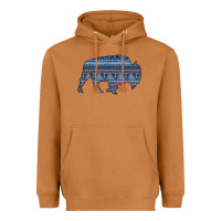Meerkat Bison Silhouette Blue Aztec Heavyweight Hoodie - Bettercallsaul