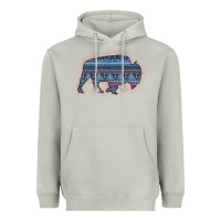 Moon Dust Bison Silhouette Blue Aztec Heavyweight Hoodie - Bettercallsaul