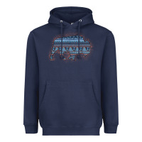 Bison Silhouette Blue Aztec Heavyweight Hoodie | Teevron