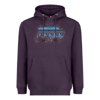 Plum Bison Silhouette Blue Aztec Heavyweight Hoodie - Bettercallsaul