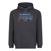Smoke Bison Silhouette Blue Aztec Heavyweight Hoodie - Bettercallsaul