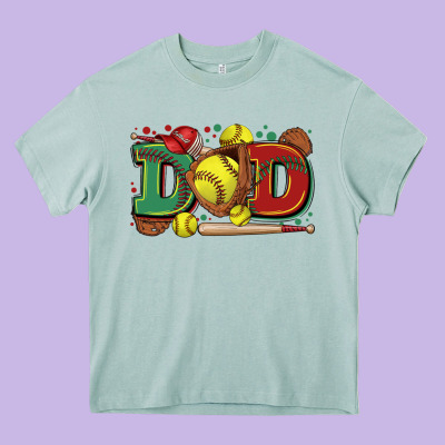 Dad Softball Heavy Core Tee Designed By Zillion Design Studio