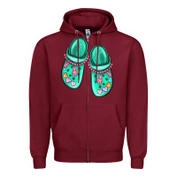 Burgundy nurse crocs Zipper Hoodie - MaliasSmallBusiness