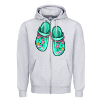 Heather Grey nurse crocs Zipper Hoodie - MaliasSmallBusiness